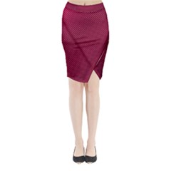 Red Midi Wrap Pencil Skirt