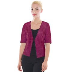 Red Cropped Button Cardigan