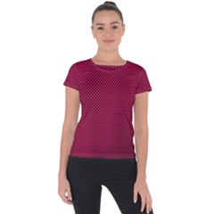 Red Short Sleeve Sports Top  by nateshop