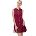 Red Sleeveless Shirt Dress View1