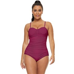 Red Retro Full Coverage Swimsuit