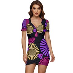 Seamless-102 Low Cut Cap Sleeve Mini Dress