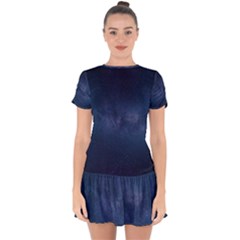 Space-01 Drop Hem Mini Chiffon Dress