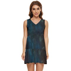 Space-02 Tiered Sleeveless Mini Dress by nateshop