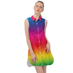 Spectrum Sleeveless Shirt Dress by nateshop