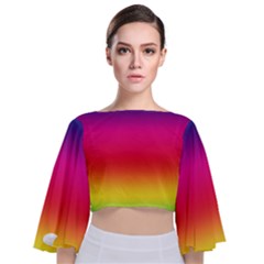 Spectrum Tie Back Butterfly Sleeve Chiffon Top by nateshop