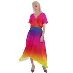 Spectrum Cross Front Sharkbite Hem Maxi Dress by nateshop