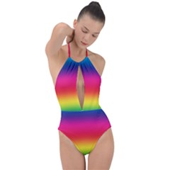 Spectrum Plunge Cut Halter Swimsuit by nateshop