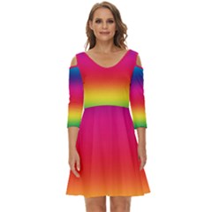 Spectrum Shoulder Cut Out Zip Up Dress by nateshop