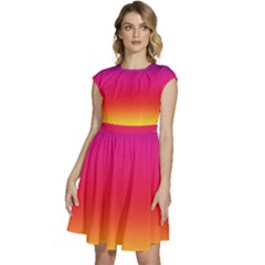 Spectrum Cap Sleeve High Waist Dress by nateshop