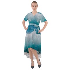 Waves Front Wrap High Low Dress by nateshop
