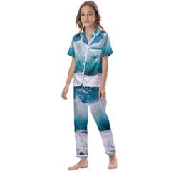 Waves Kids  Satin Short Sleeve Pajamas Set by nateshop