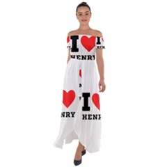 I Love Henry Off Shoulder Open Front Chiffon Dress by ilovewhateva