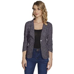 Texture-jeans Women s One-button 3/4 Sleeve Short Jacket by nateshop