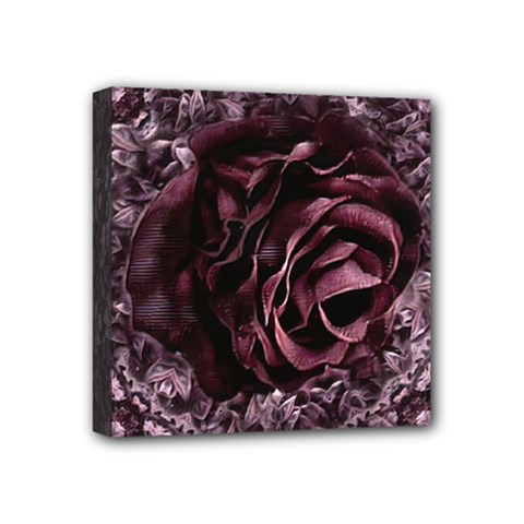 Rose Mandala Mini Canvas 4  x 4  (Stretched)