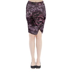 Rose Mandala Midi Wrap Pencil Skirt