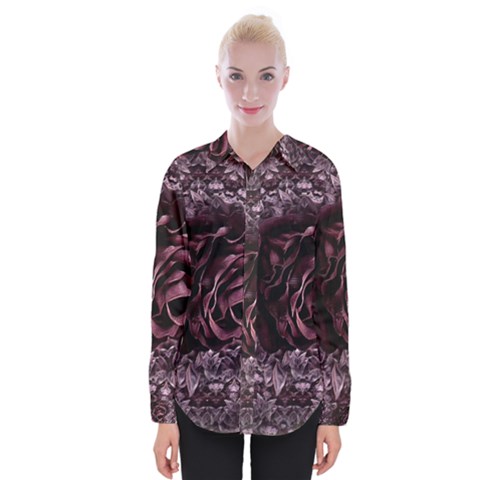 Rose Mandala Womens Long Sleeve Shirt by MRNStudios