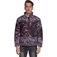 Rose Mandala Men s Puffer Bubble Jacket Coat