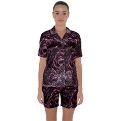 Rose Mandala Satin Short Sleeve Pajamas Set