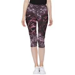 Rose Mandala Inside Out Lightweight Velour Capri Leggings 