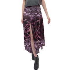 Rose Mandala Velour Split Maxi Skirt