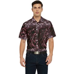 Rose Mandala Men s Short Sleeve Pocket Shirt 