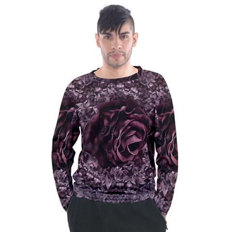 Rose Mandala Men s Long Sleeve Raglan Tee by MRNStudios