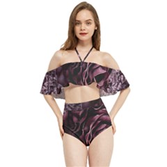 Rose Mandala Halter Flowy Bikini Set 