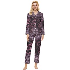 Rose Mandala Womens  Long Sleeve Velvet Pocket Pajamas Set