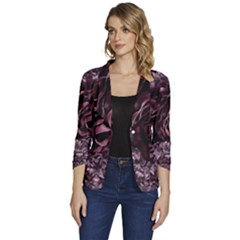 Rose Mandala Women s One-Button 3/4 Sleeve Short Jacket