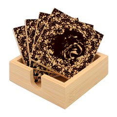 Rose Mandala Bamboo Coaster Set