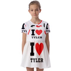 I Love Tyler Kids  Short Sleeve Pinafore Style Dress by ilovewhateva