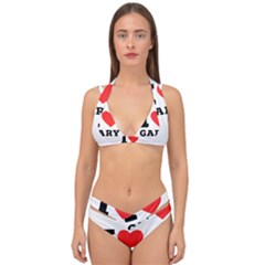 I Love Gary Double Strap Halter Bikini Set by ilovewhateva