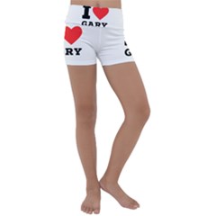 I Love Gary Kids  Lightweight Velour Yoga Shorts by ilovewhateva