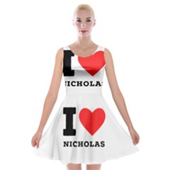 I Love Nicholas Velvet Skater Dress by ilovewhateva