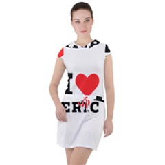 I love eric Drawstring Hooded Dress