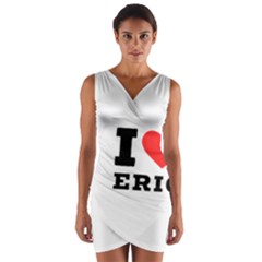 I love eric Wrap Front Bodycon Dress