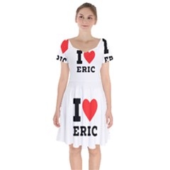 I love eric Short Sleeve Bardot Dress