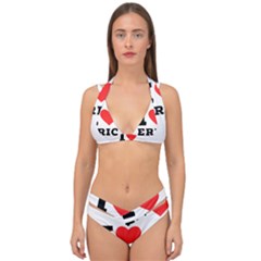 I love eric Double Strap Halter Bikini Set