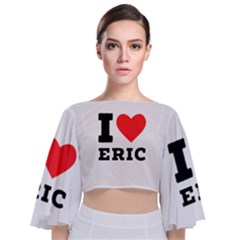 I Love Eric Tie Back Butterfly Sleeve Chiffon Top