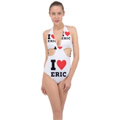 I love eric Halter Front Plunge Swimsuit