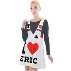 I love eric Plunge Pinafore Velour Dress