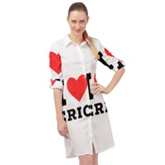 I love eric Long Sleeve Mini Shirt Dress