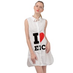 I love eric Sleeveless Shirt Dress