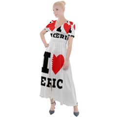 I love eric Button Up Short Sleeve Maxi Dress