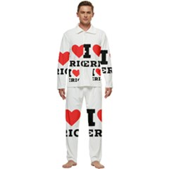 I love eric Men s Long Sleeve Velvet Pocket Pajamas Set