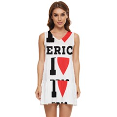 I love eric Tiered Sleeveless Mini Dress