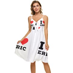 I love eric Sleeveless Tie Front Chiffon Dress