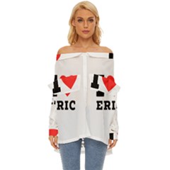 I love eric Off Shoulder Chiffon Pocket Shirt