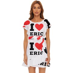 I love eric Puff Sleeve Frill Dress